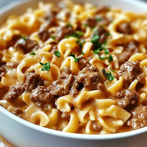 Creamy Garlic Beef Pasta
