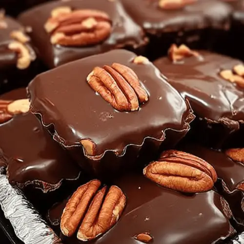 Homemade Turtle Candy With Pecans and Caramel