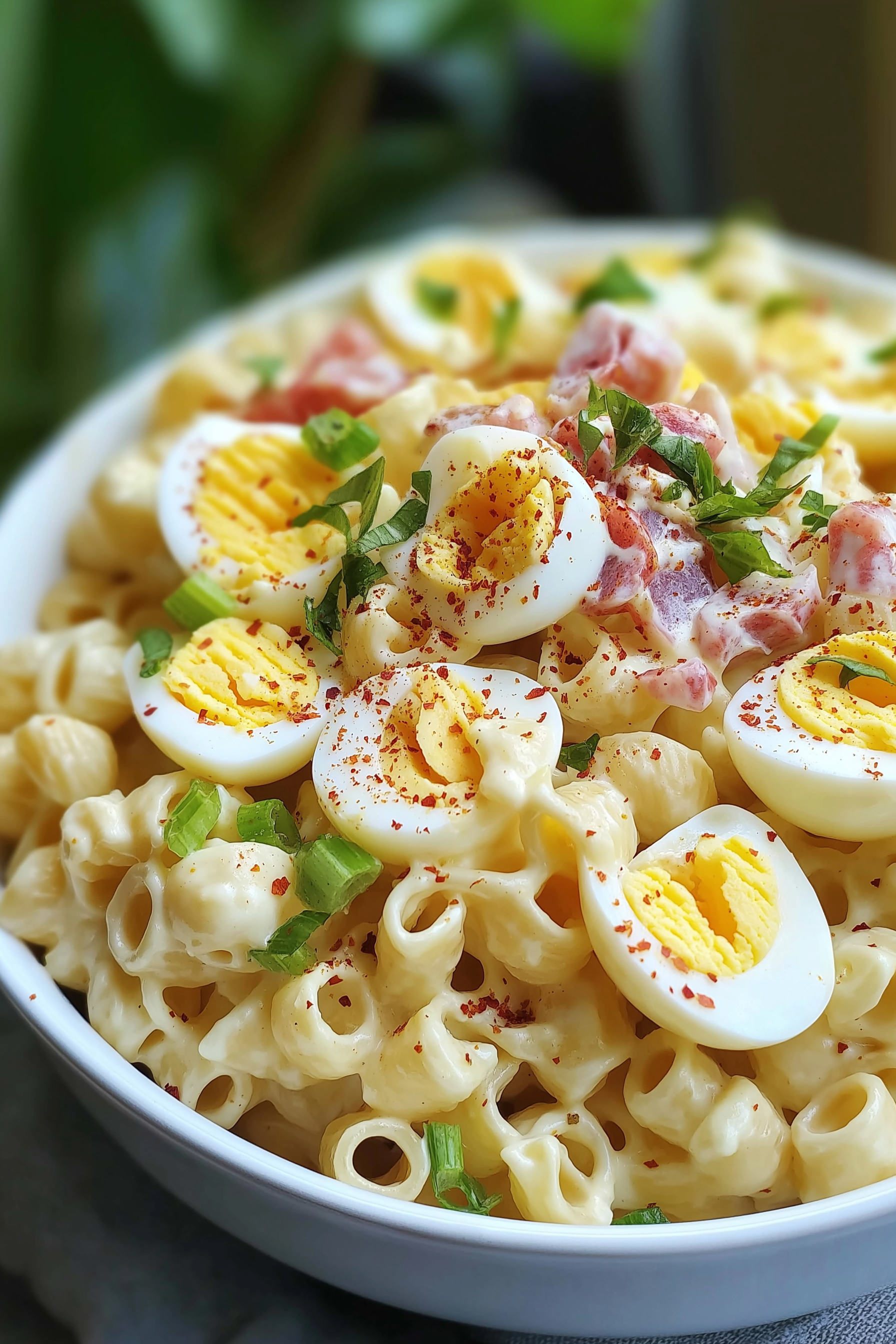 This Deviled Egg Pasta Salad combines the creamy, tangy flavors of deviled eggs with tender pasta for a delicious, crowd-pleasing side dish.