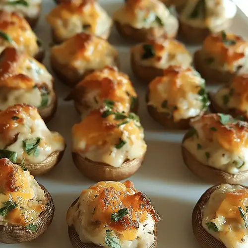 Savory Crab Stuffed Mushrooms