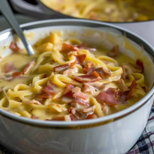 Creamy Chicken Noodle Soup with Bacon