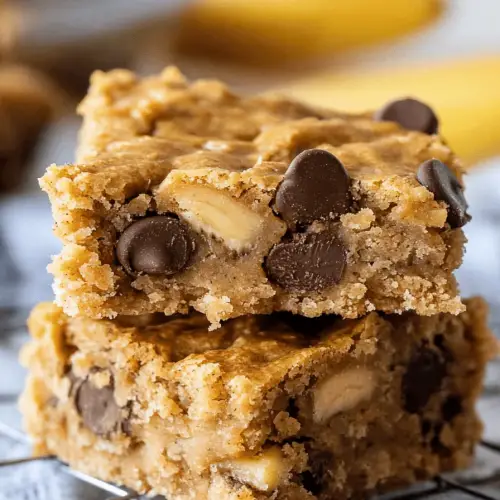 4-Ingredient Peanut Butter Banana Bars