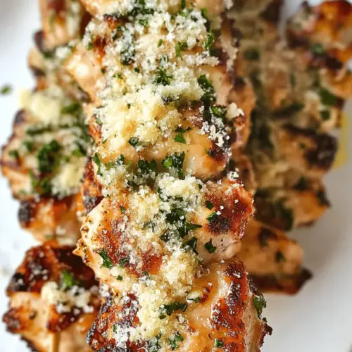 Garlic Parmesan Chicken Skewers – Tender, Juicy, and Flavor-Packed 10 Garlic Parmesan Chicken Skewers