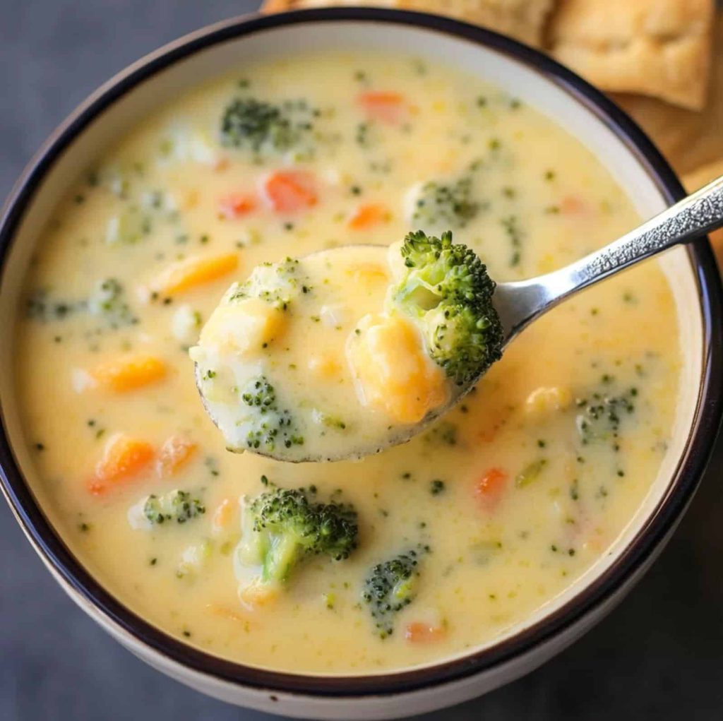 Creamy Broccoli Cauliflower Cheese Soup