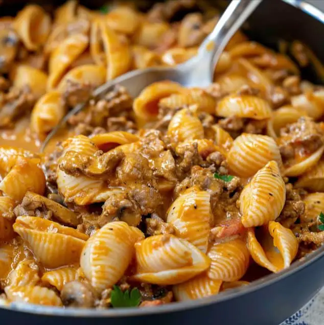 Creamy Beef and Shells