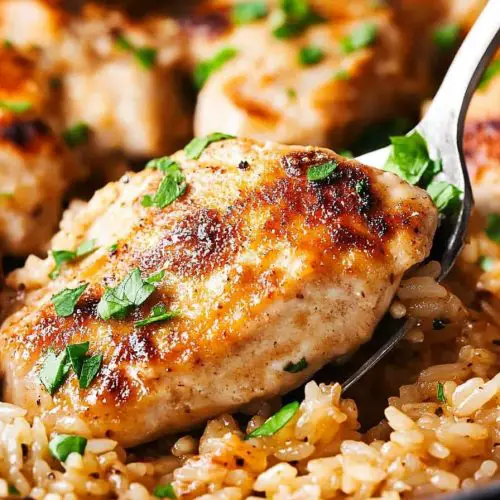 Chicken with Garlic Parmesan Rice