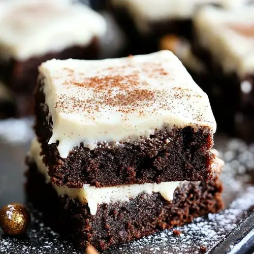 Gingerbread Brownies with Eggnog Frosting