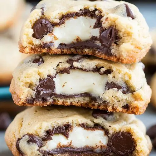 Cheesecake stuffed chocolate chip cookies