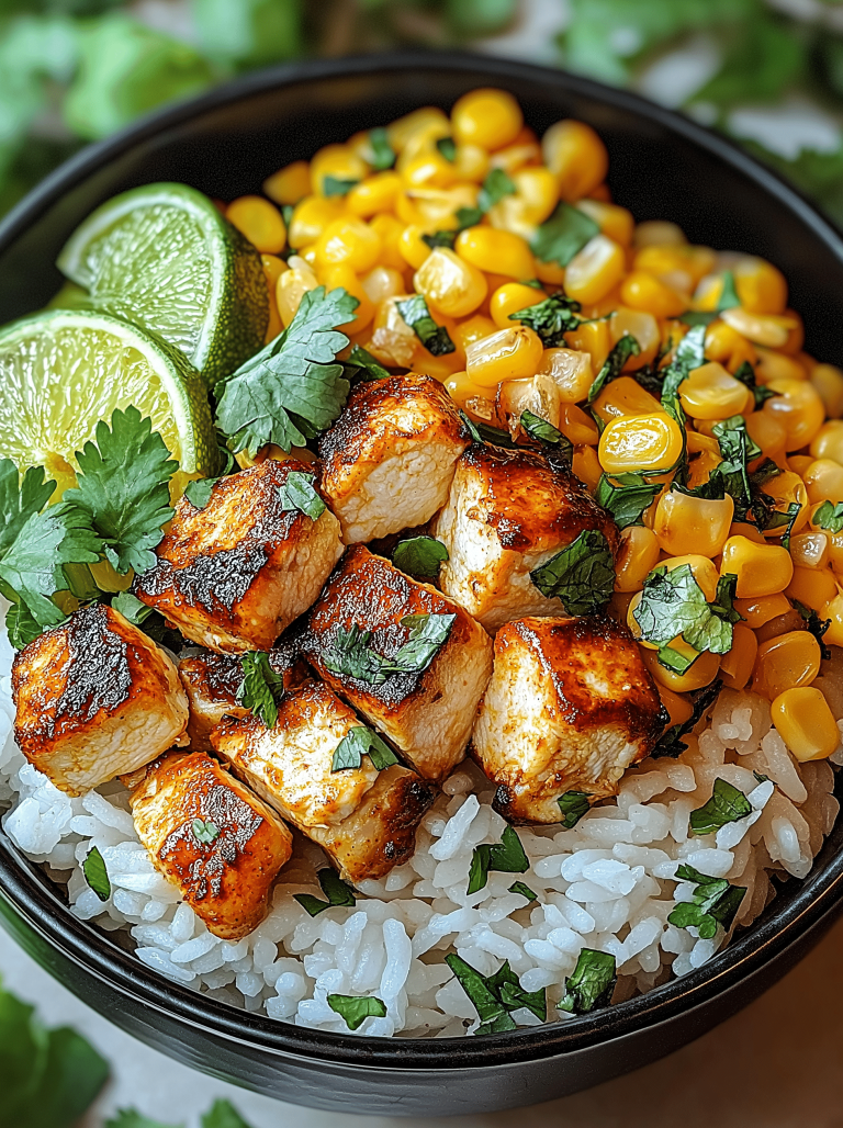 Street Corn Chicken Rice Bowl
