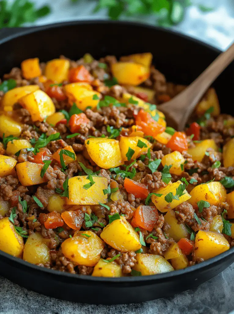 Savory Ground Beef and Potatoes Recipe