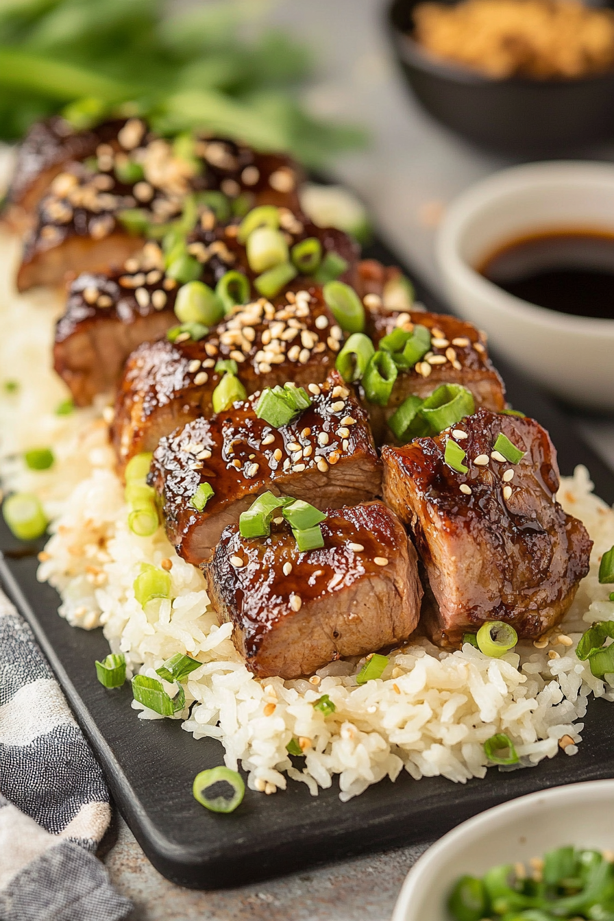 Asian Pork Tenderloin Final Dish Presentation