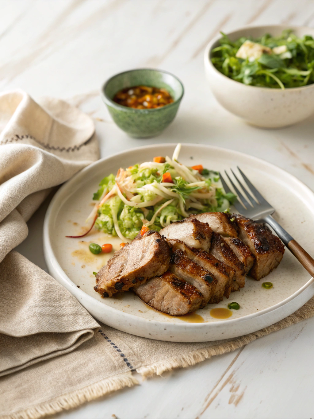 Asian Pork Tenderloin serving suggestion