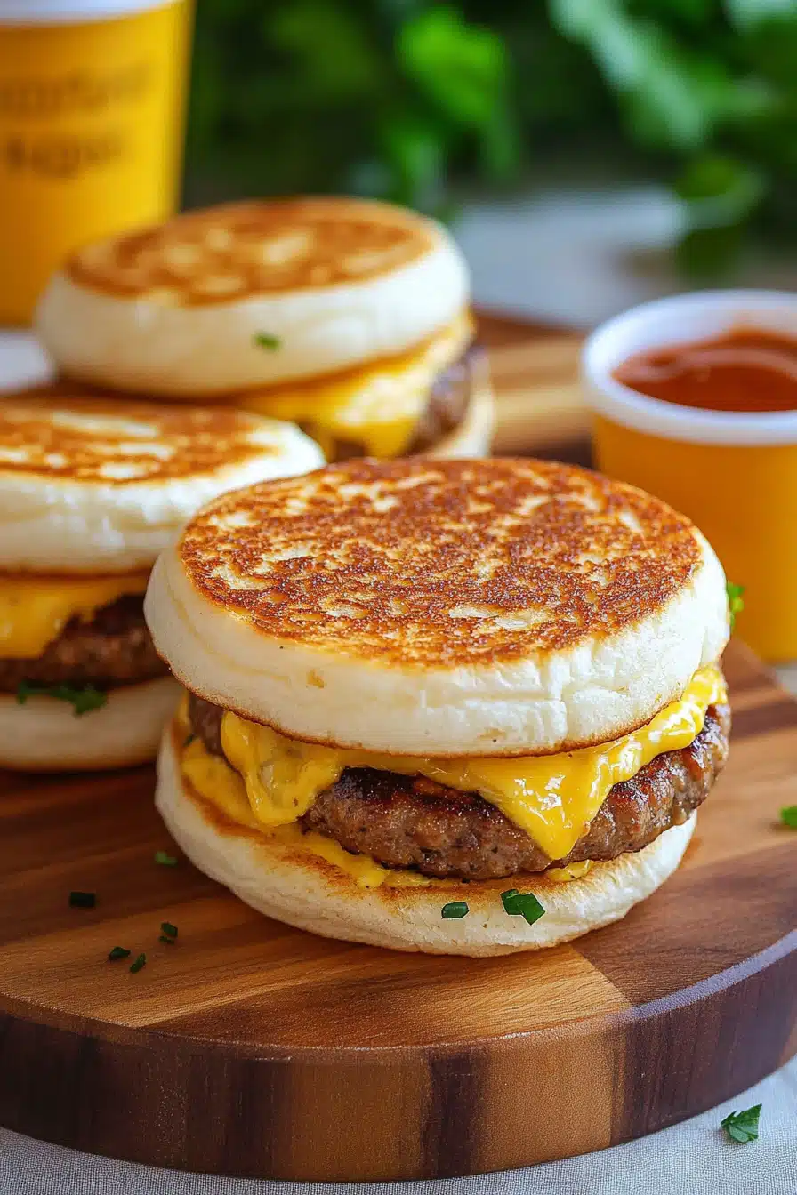 Copycat Sausage Egg McMuffins Final Dish Presentation