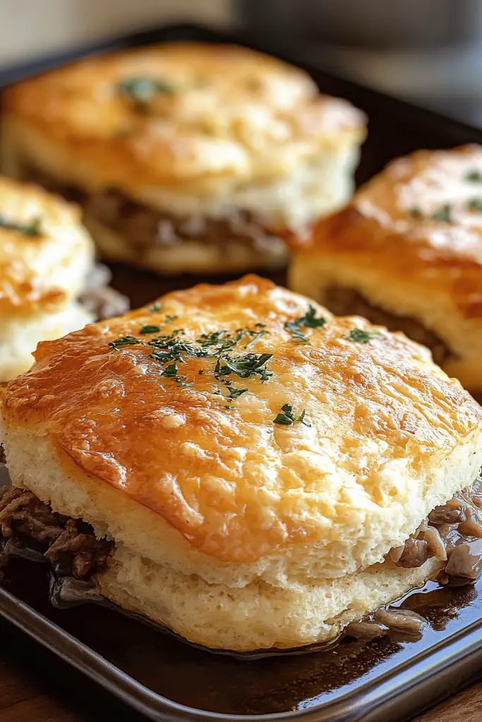 Baked French Dip Biscuits