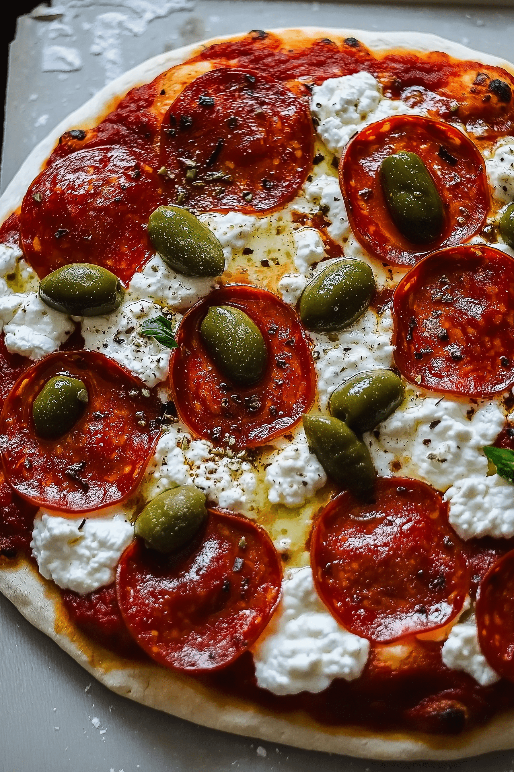 Hot Honey Pepperoni Ricotta Pizza