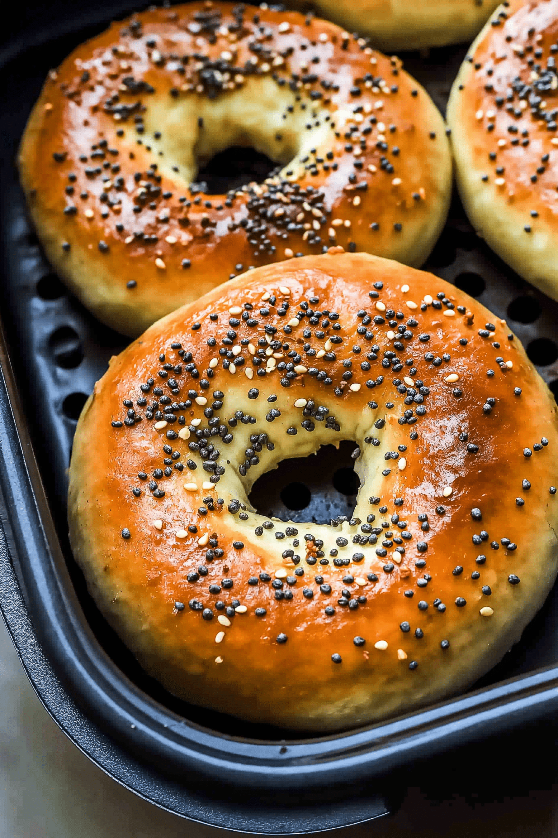 Simple 3 Ingredient Protein Bagels - Air Fryer Recipe