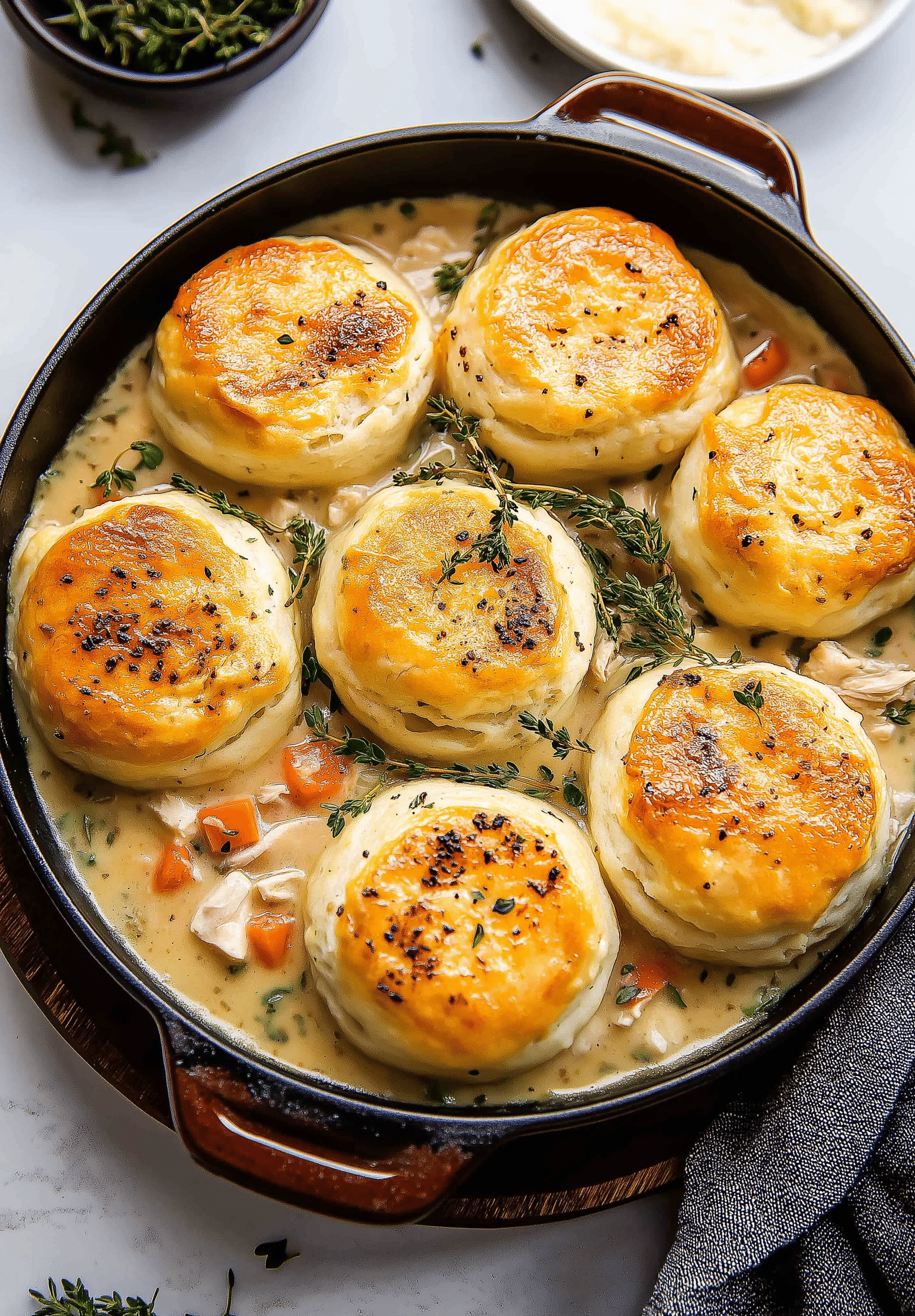 Chicken Pot Pie with Biscuits