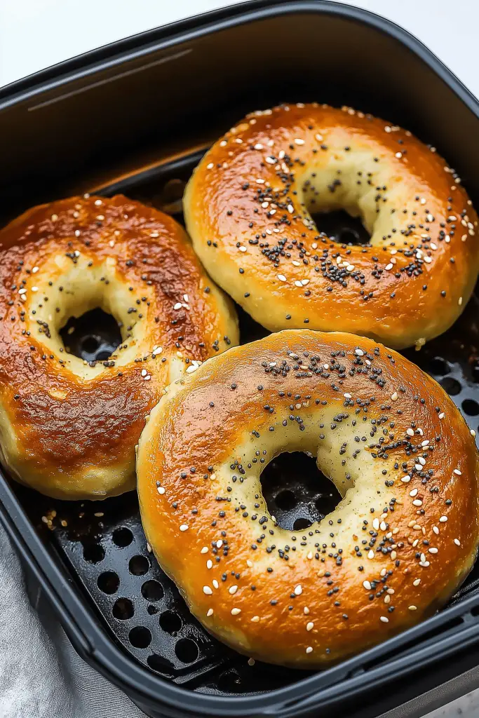 Simple 3 Ingredient Protein Bagels - Air Fryer Recipe