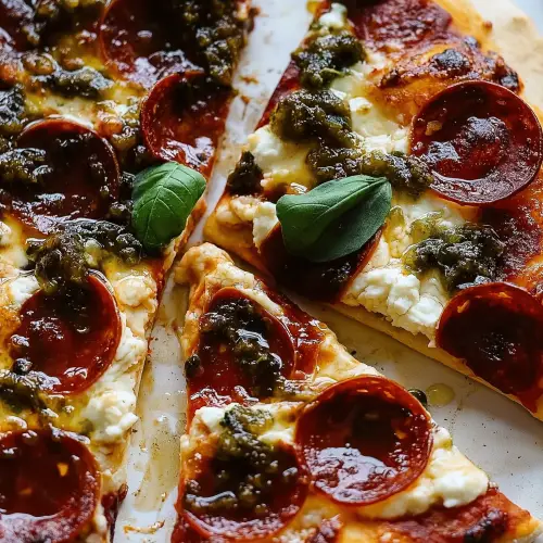 Hot Honey Pepperoni Ricotta Pizza