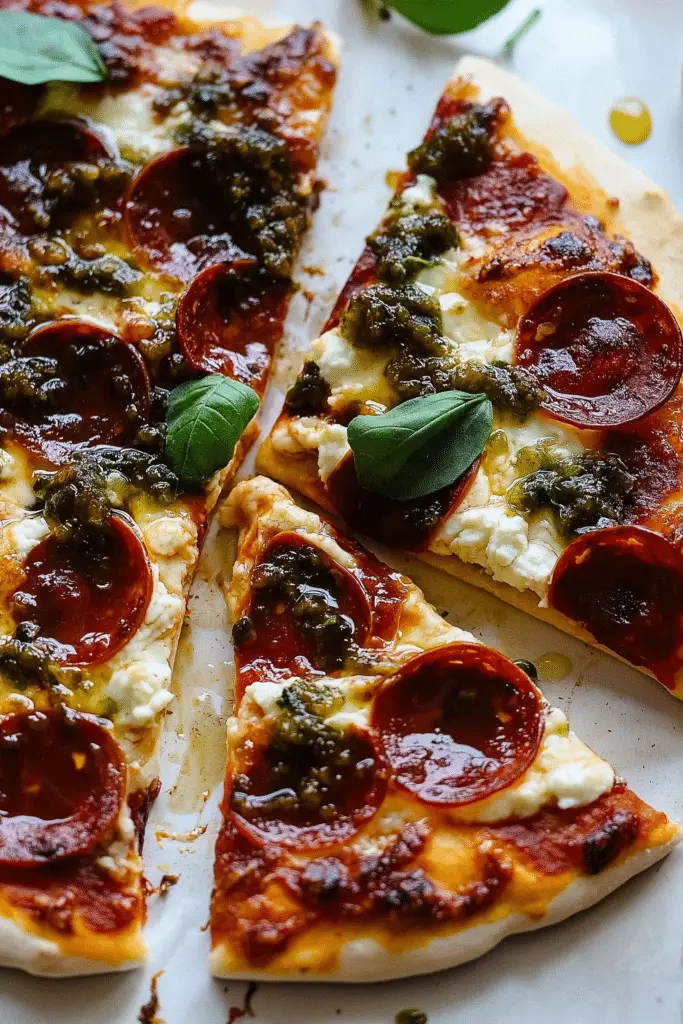 Hot Honey Pepperoni Ricotta Pizza