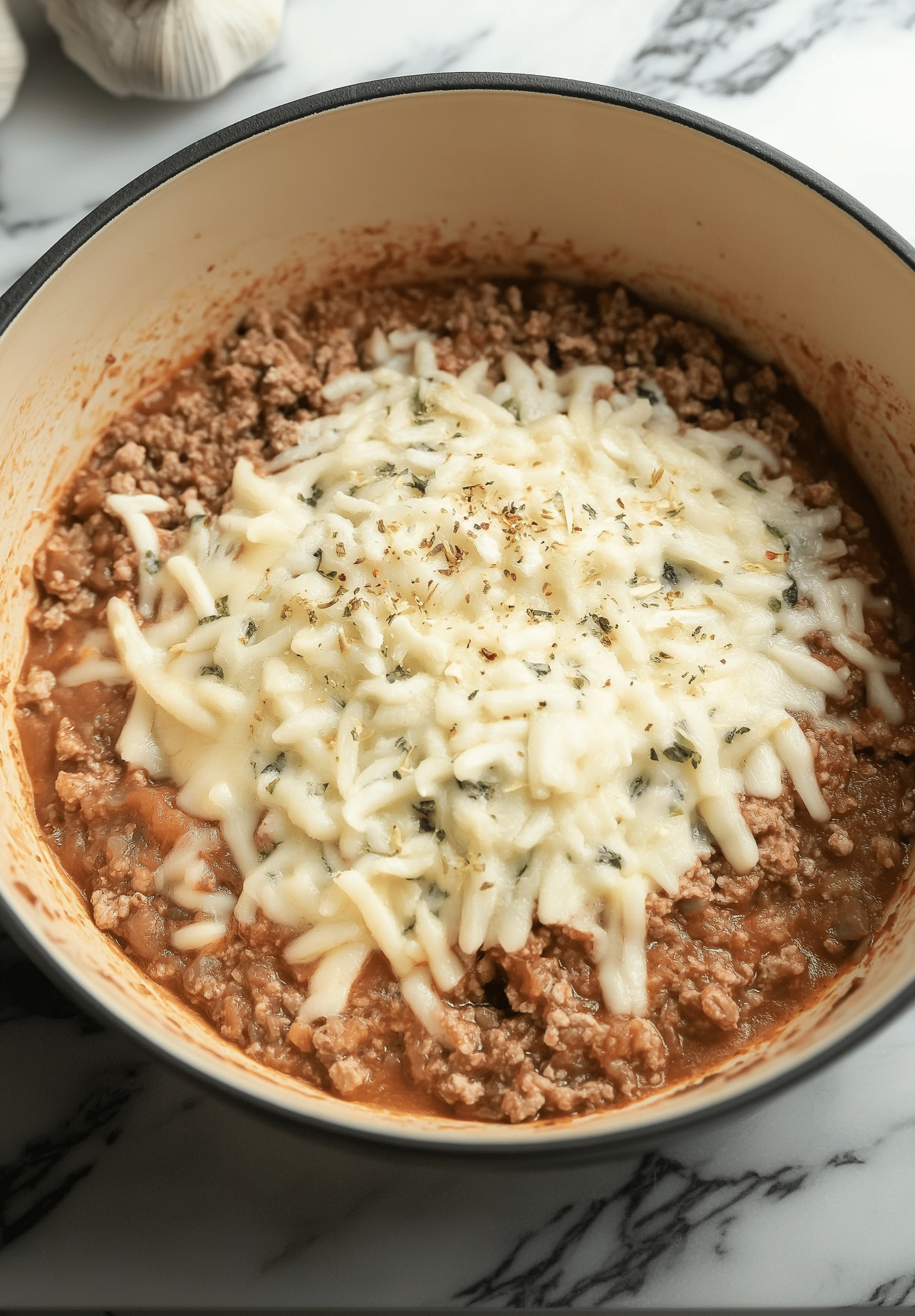 Ground Beef Orzo with Tomato Cream Sauce