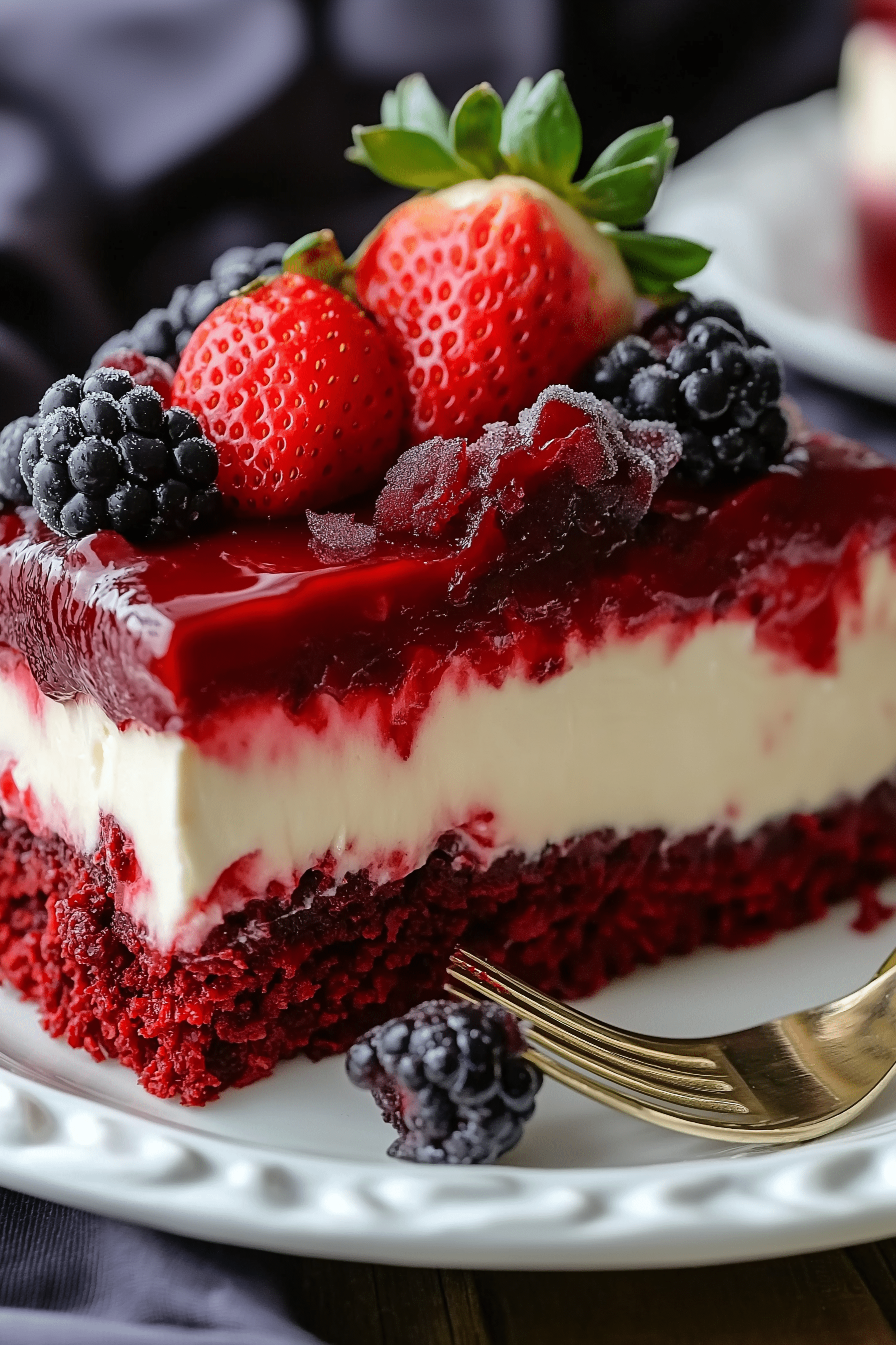 Red Velvet Strawberry Cheesecake