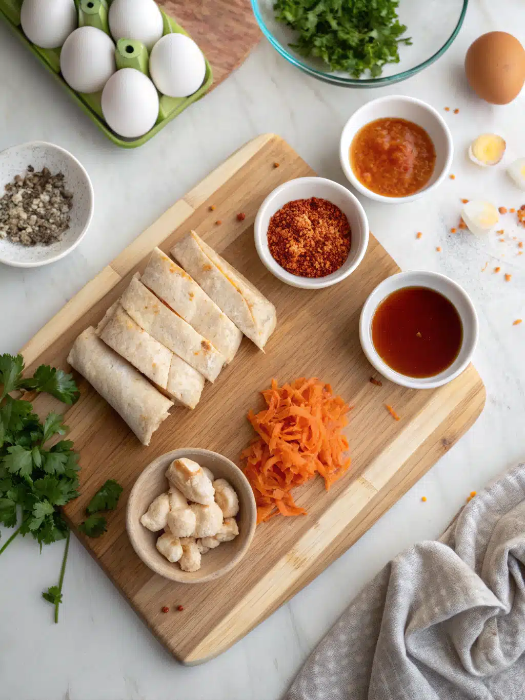 Air Fryer Buffalo Chicken Egg Rolls ingredients