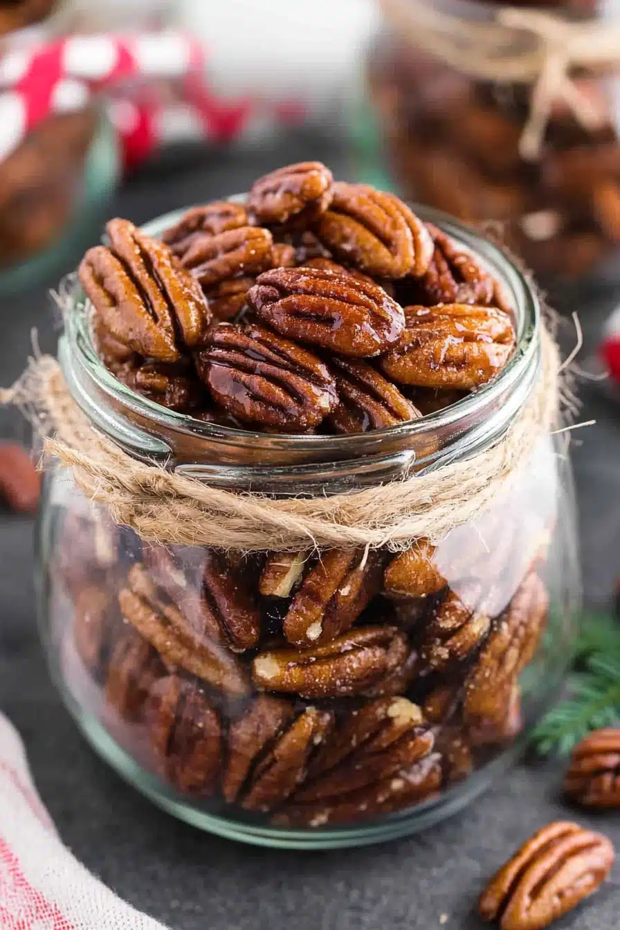 Air Fryer Candied Pecans Final Dish Presentation