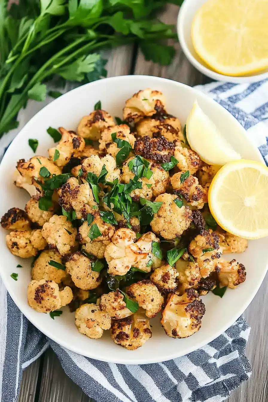 Air Fryer Cauliflower Final Dish Presentation