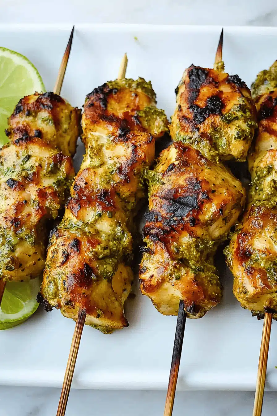 Air Fryer Chicken Skewers Final Dish Presentation