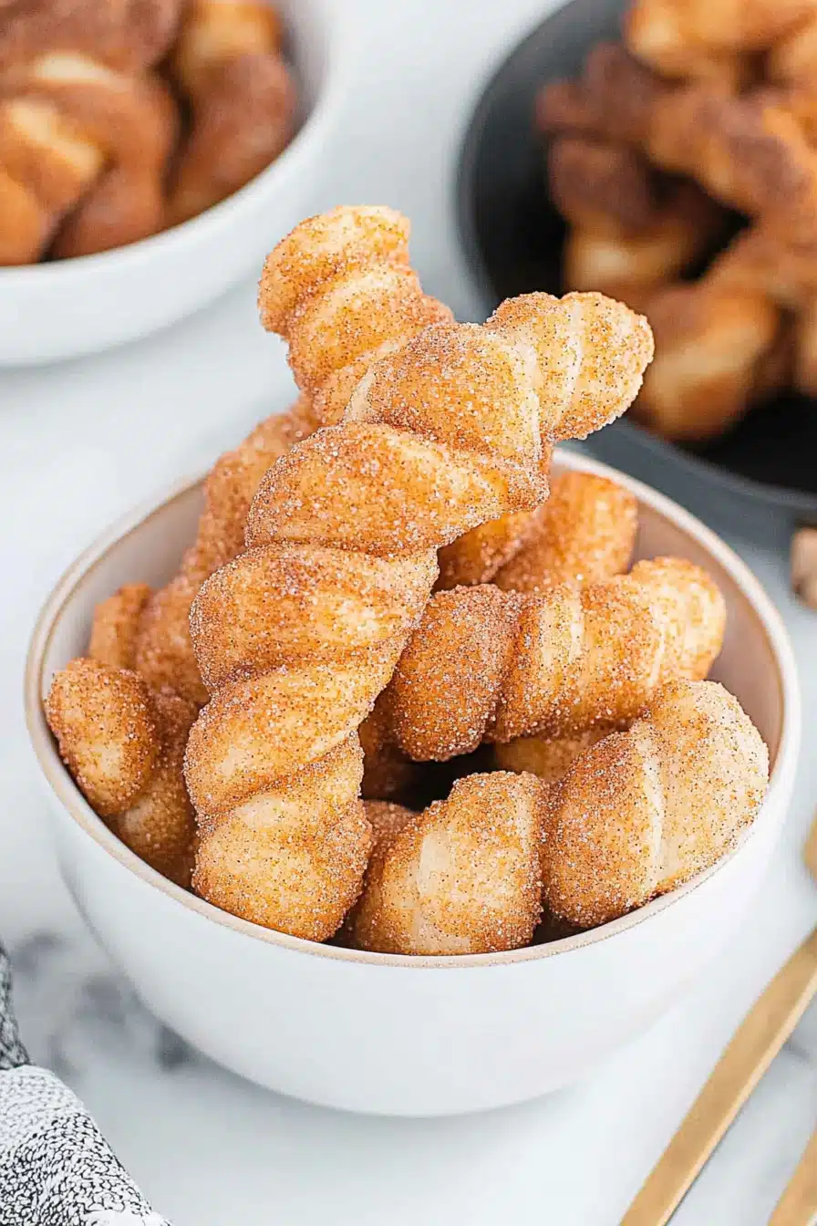 Air Fryer Cinnamon Twists Final Dish Presentation