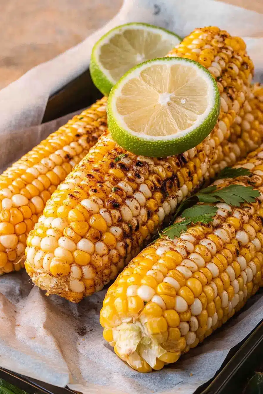Air Fryer Corn on the Cob Final Dish Presentation
