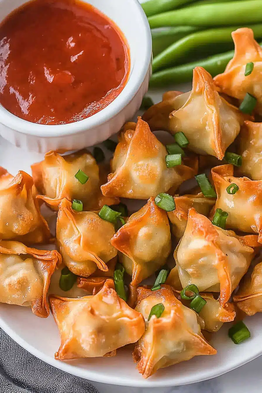 Air Fryer Crab Rangoon Final Dish Presentation