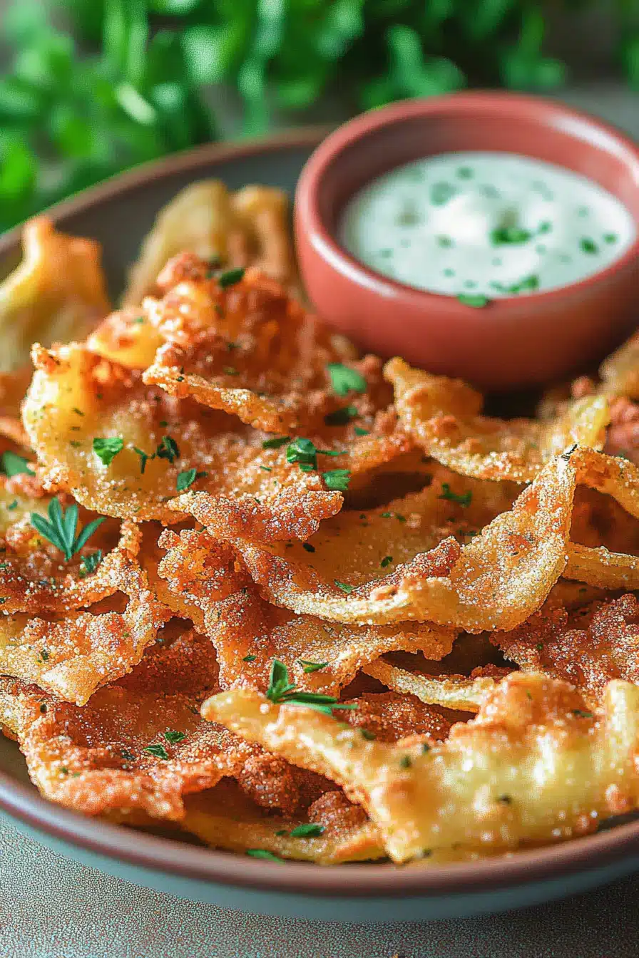 Air Fryer Pasta Chips Final Dish Presentation