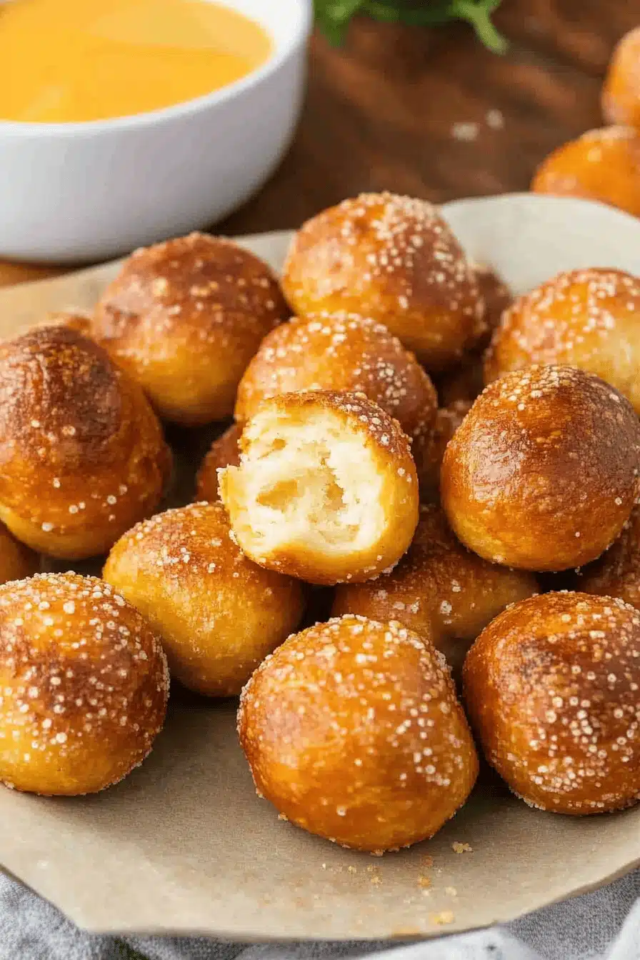 Air Fryer Pretzel Bites Final Dish Presentation