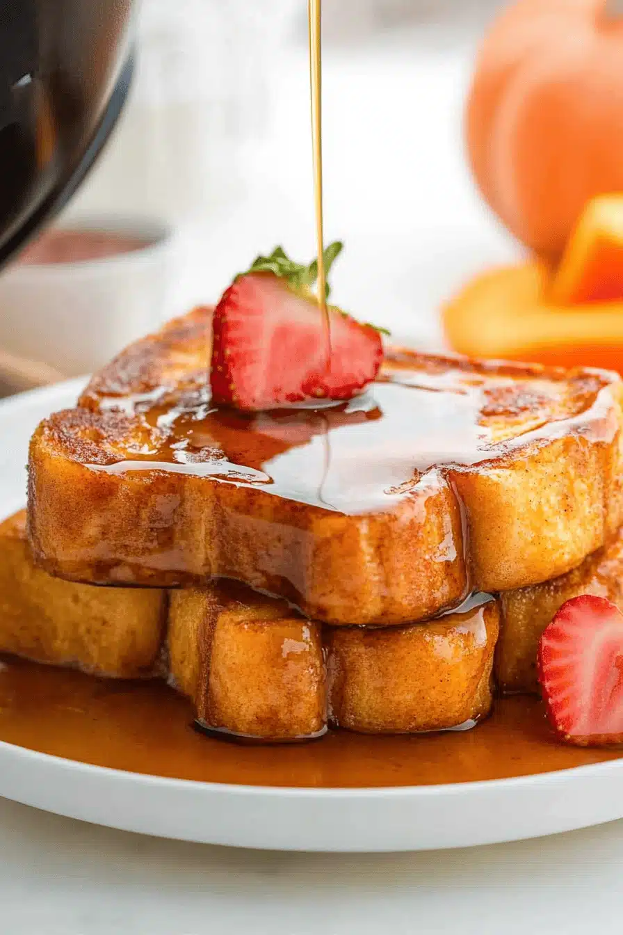 Air Fryer Pumpkin French Toast Sticks Final Dish Presentation