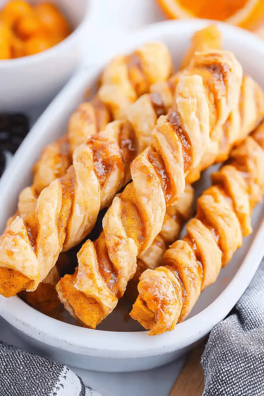 Air Fryer Pumpkin Pie Twists Final Dish Presentation