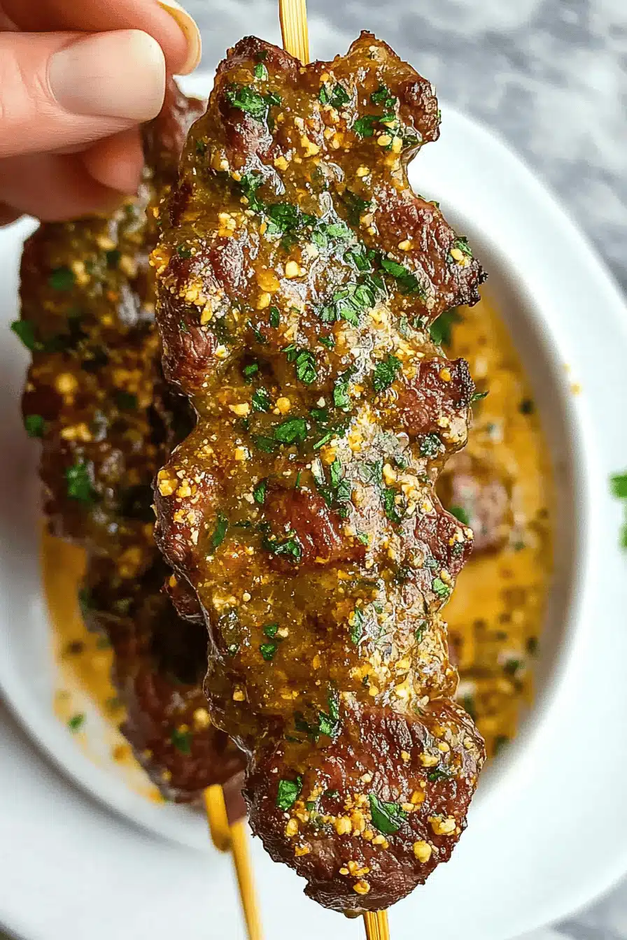 Air Fryer Steak Skewers Final Dish Presentation