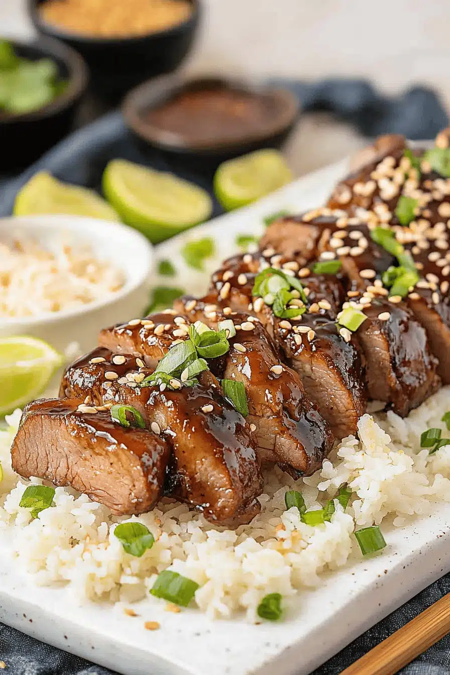 Asian Pork Tenderloin Final Dish Presentation