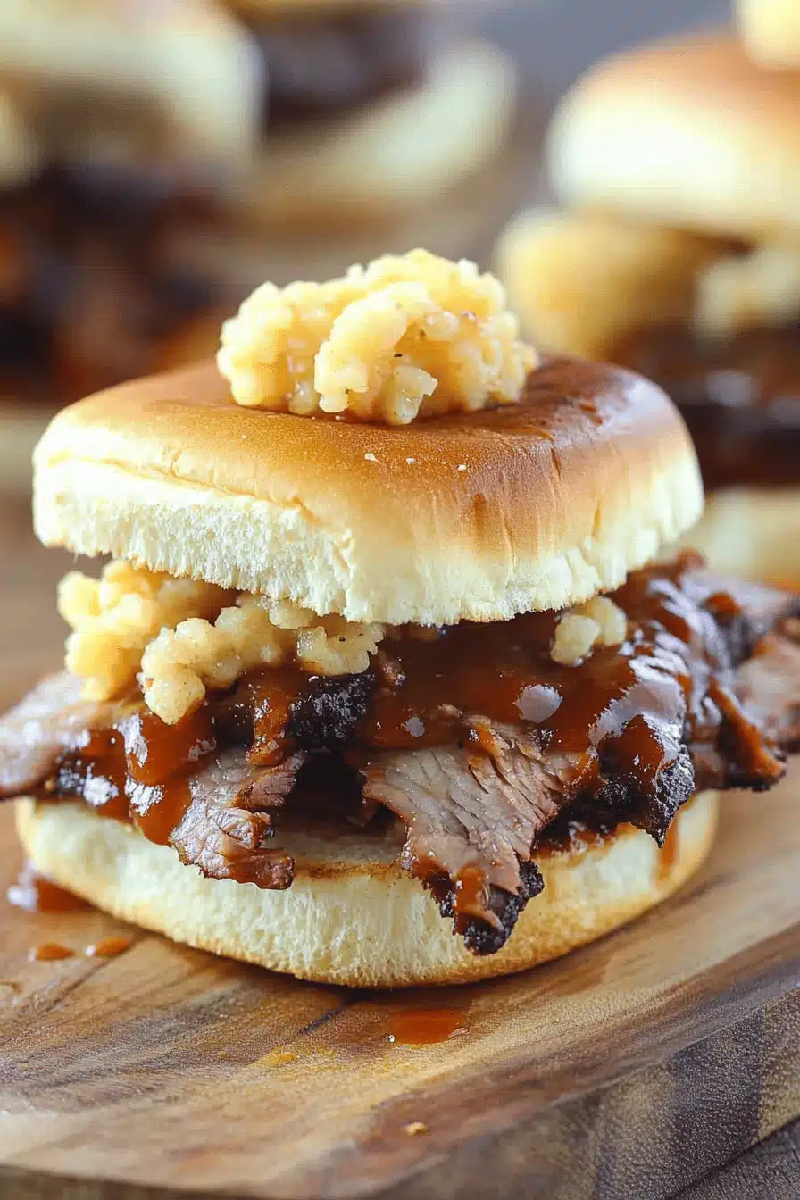 BBQ Brisket Sliders Final Dish Presentation