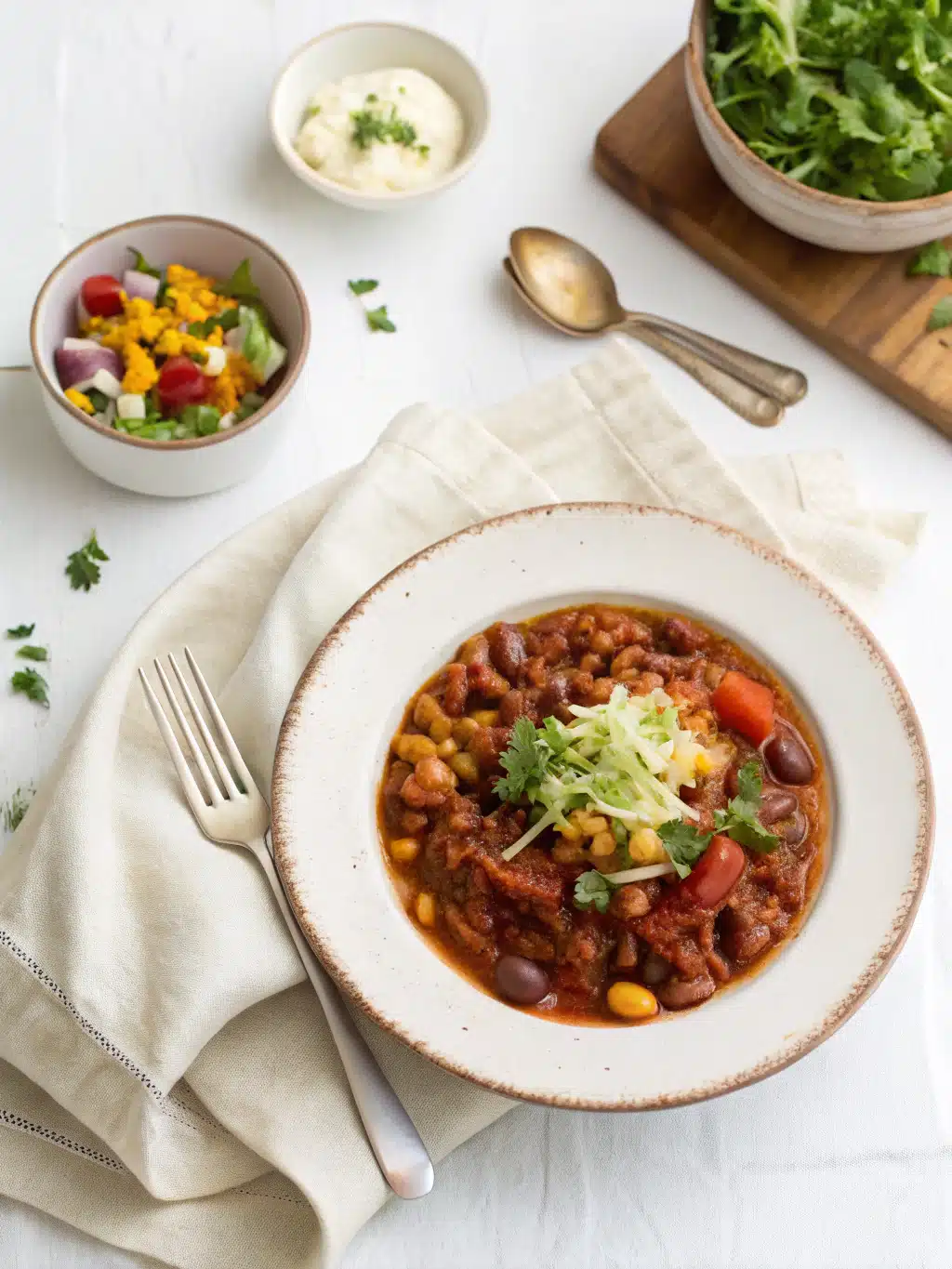 Bean Chili Recipe serving suggestion