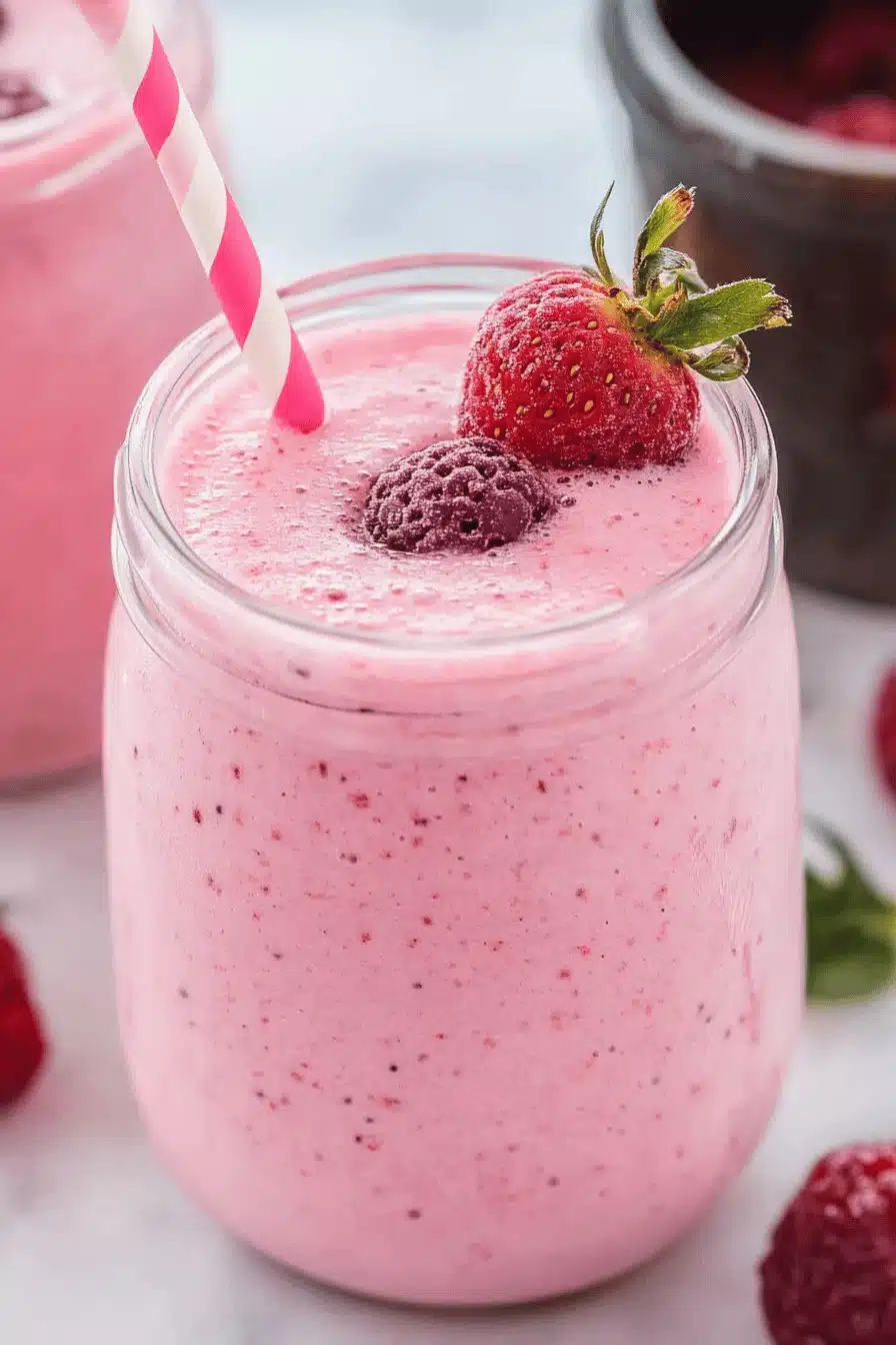 Berry Jam Smoothie Final Dish Presentation