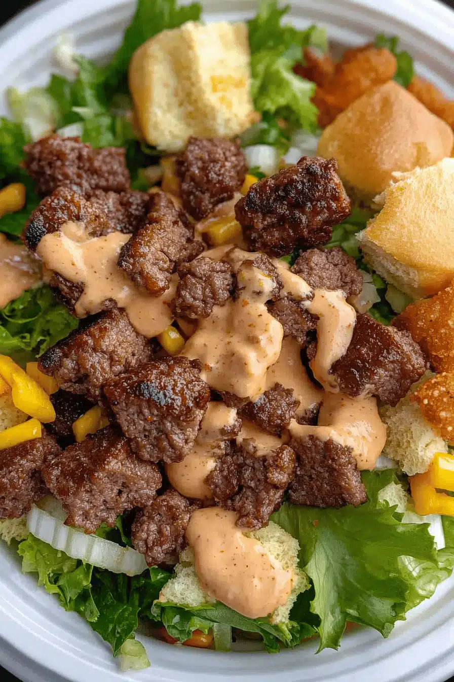 Big Mac Salad Final Dish Presentation