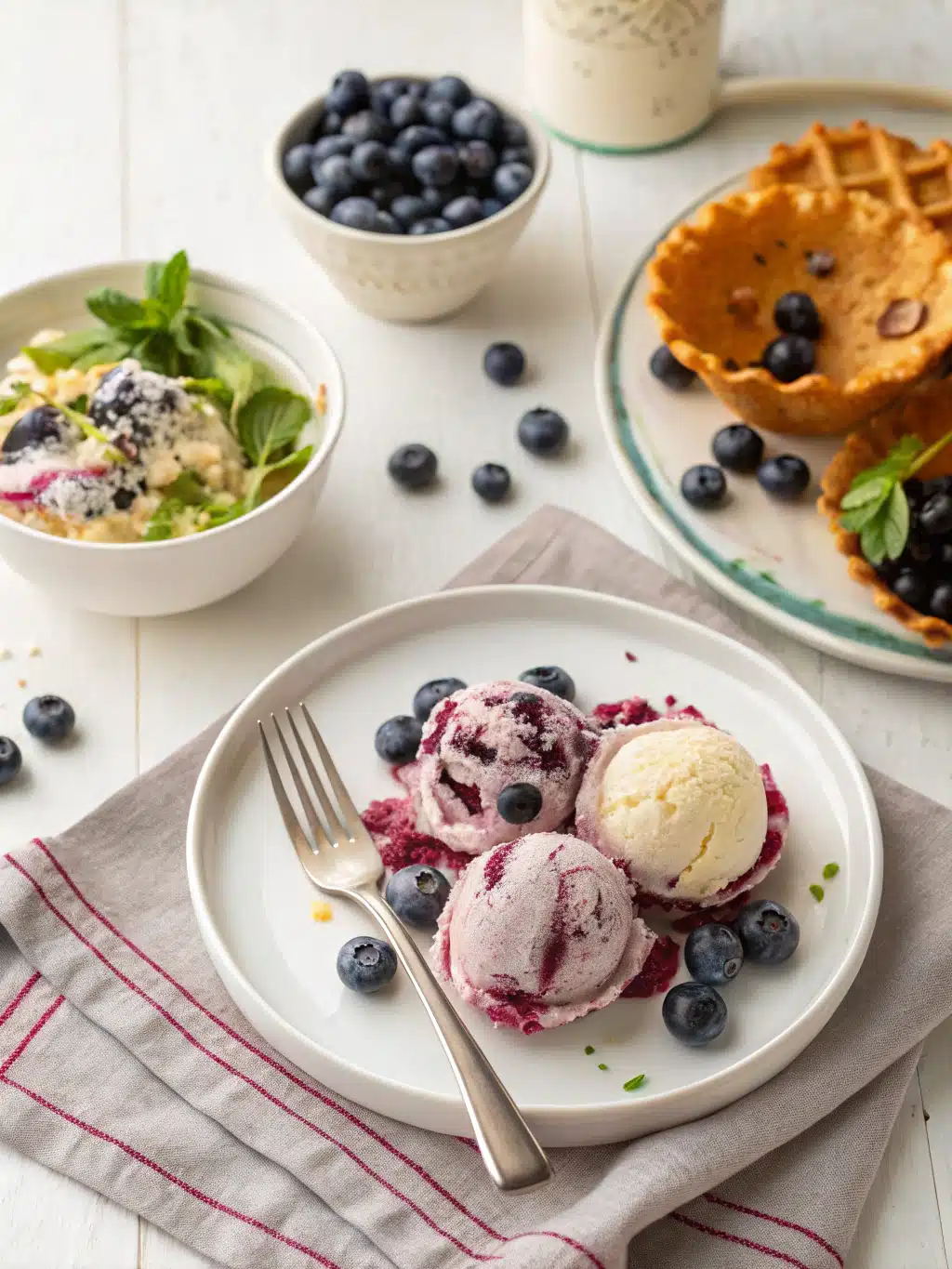 Blueberry Pie Ice Cream serving suggestion