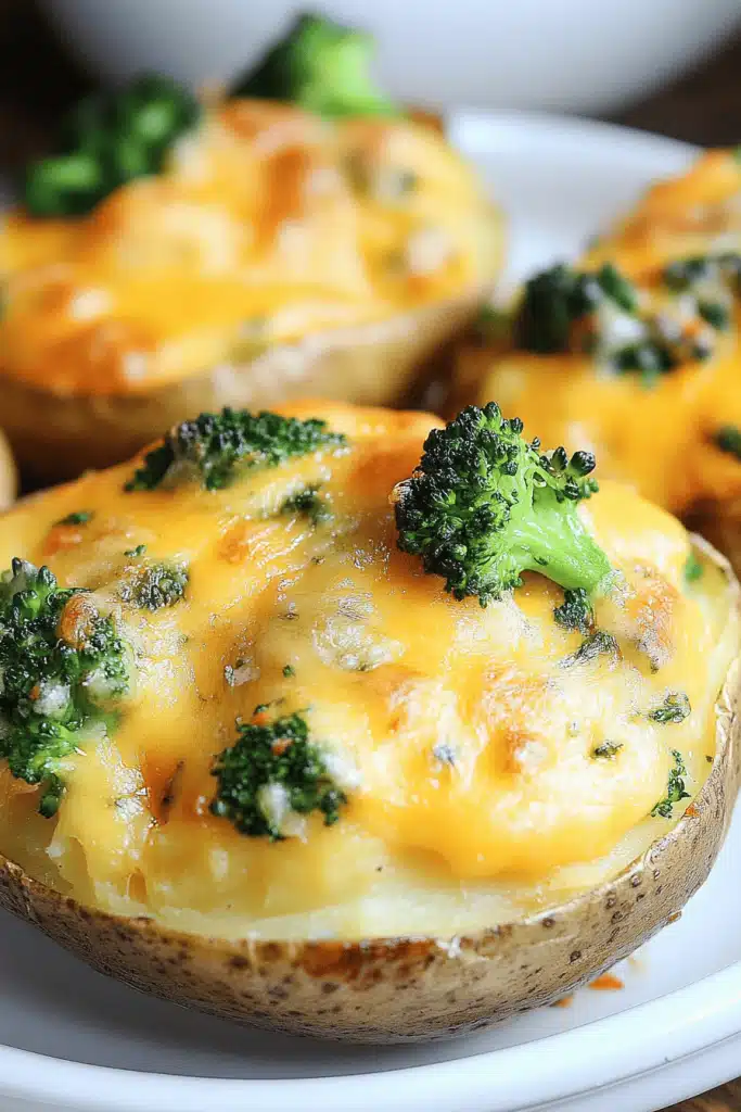 Broccoli Cheddar Twice Baked Potatoes