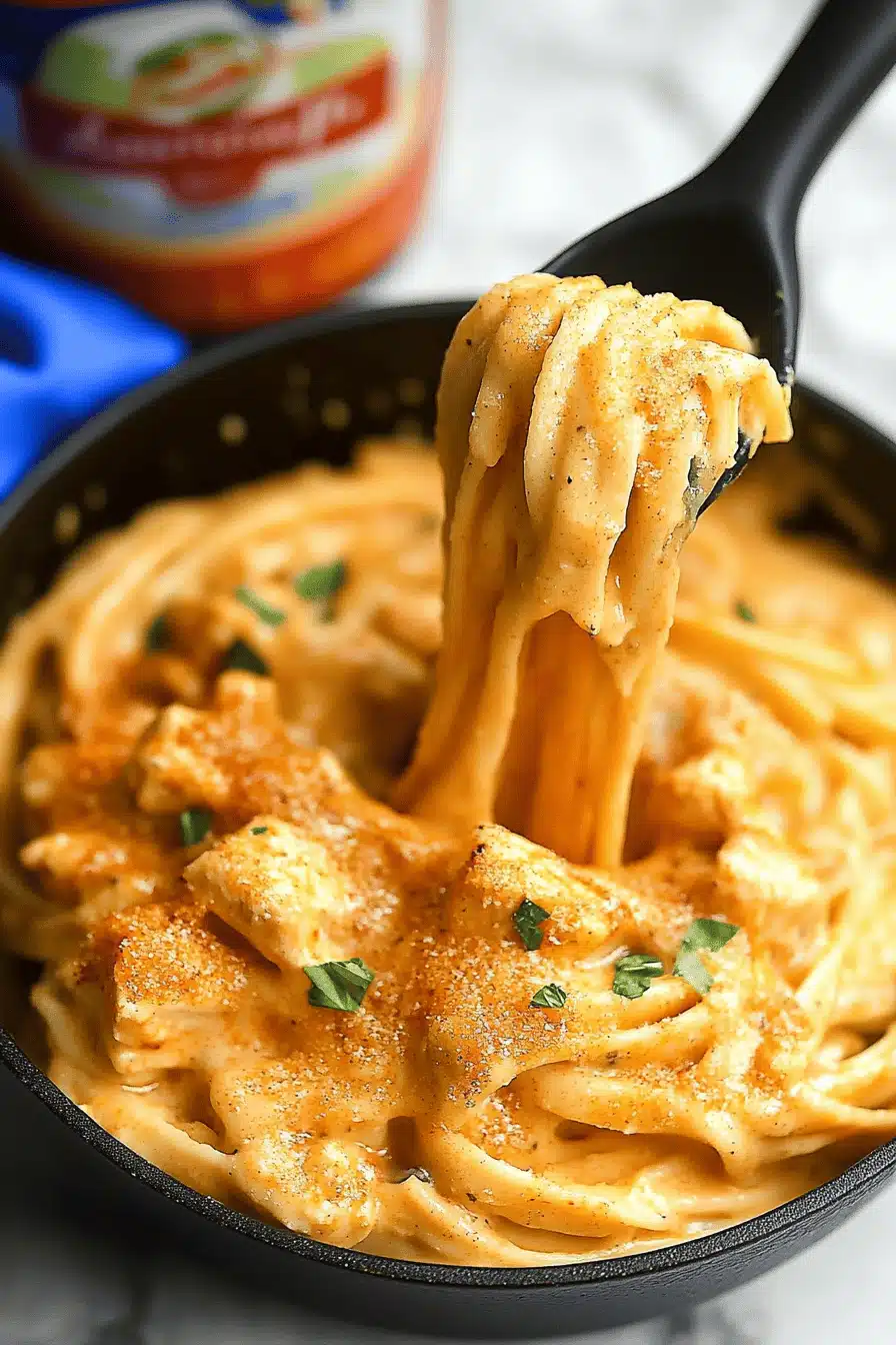 Buffalo Chicken Alfredo Final Dish Presentation