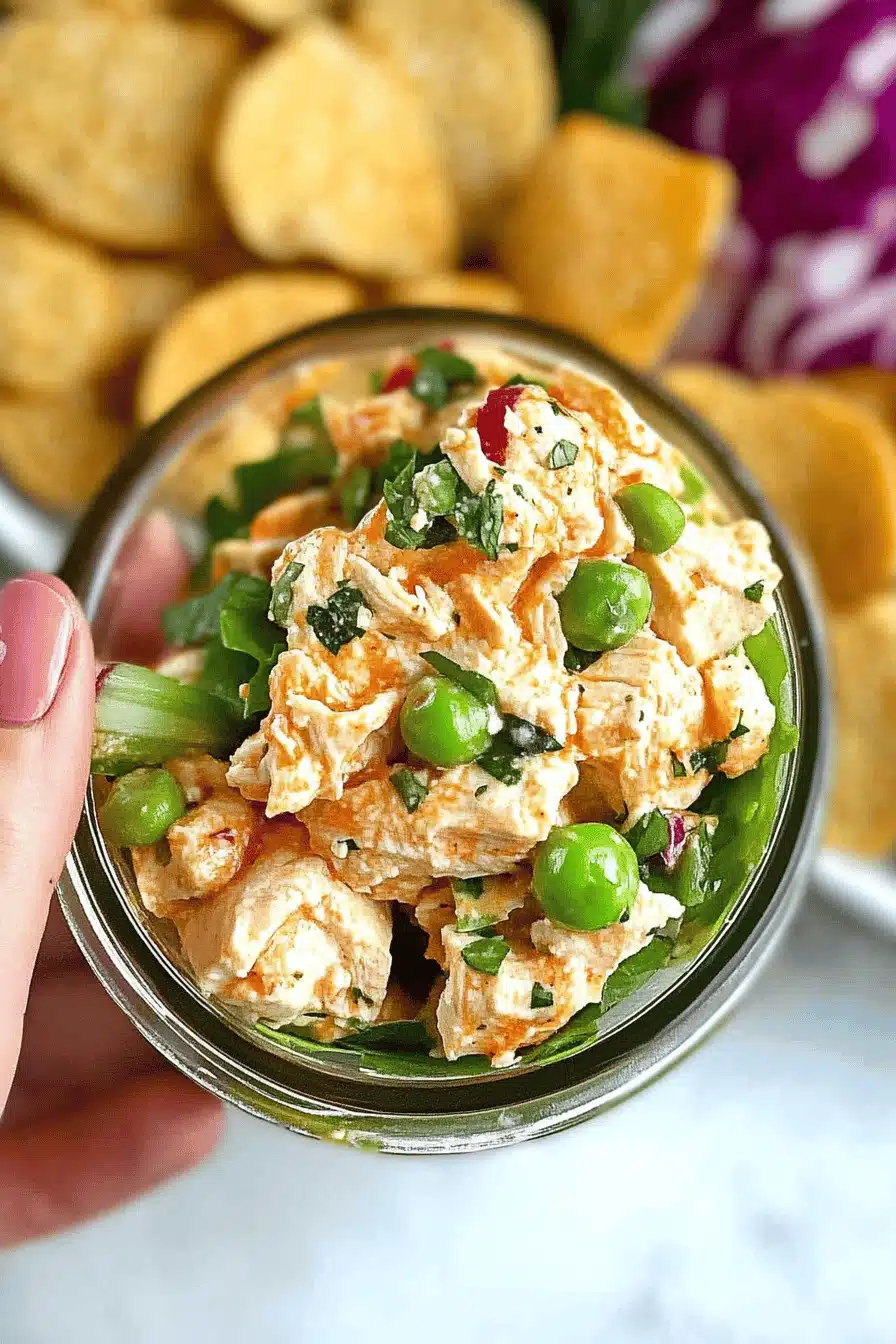 Buffalo Chicken Salad Recipe Final Dish Presentation
