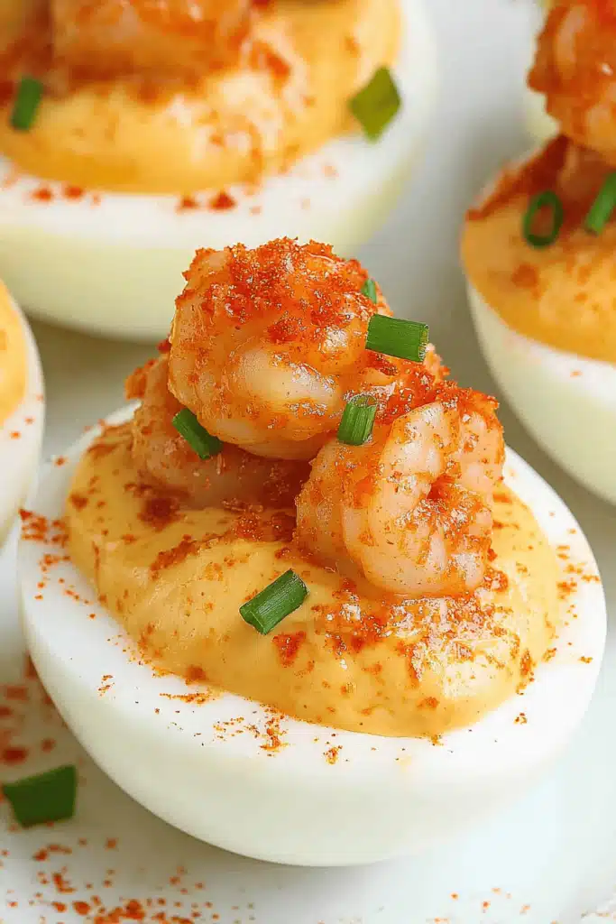 Cajun Firecracker Shrimp Deviled Eggs