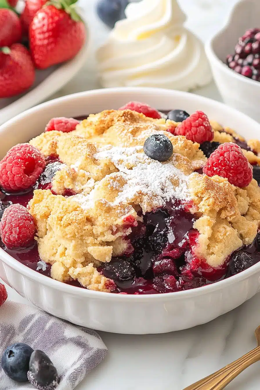 Cake Mix Cobbler Final Dish Presentation