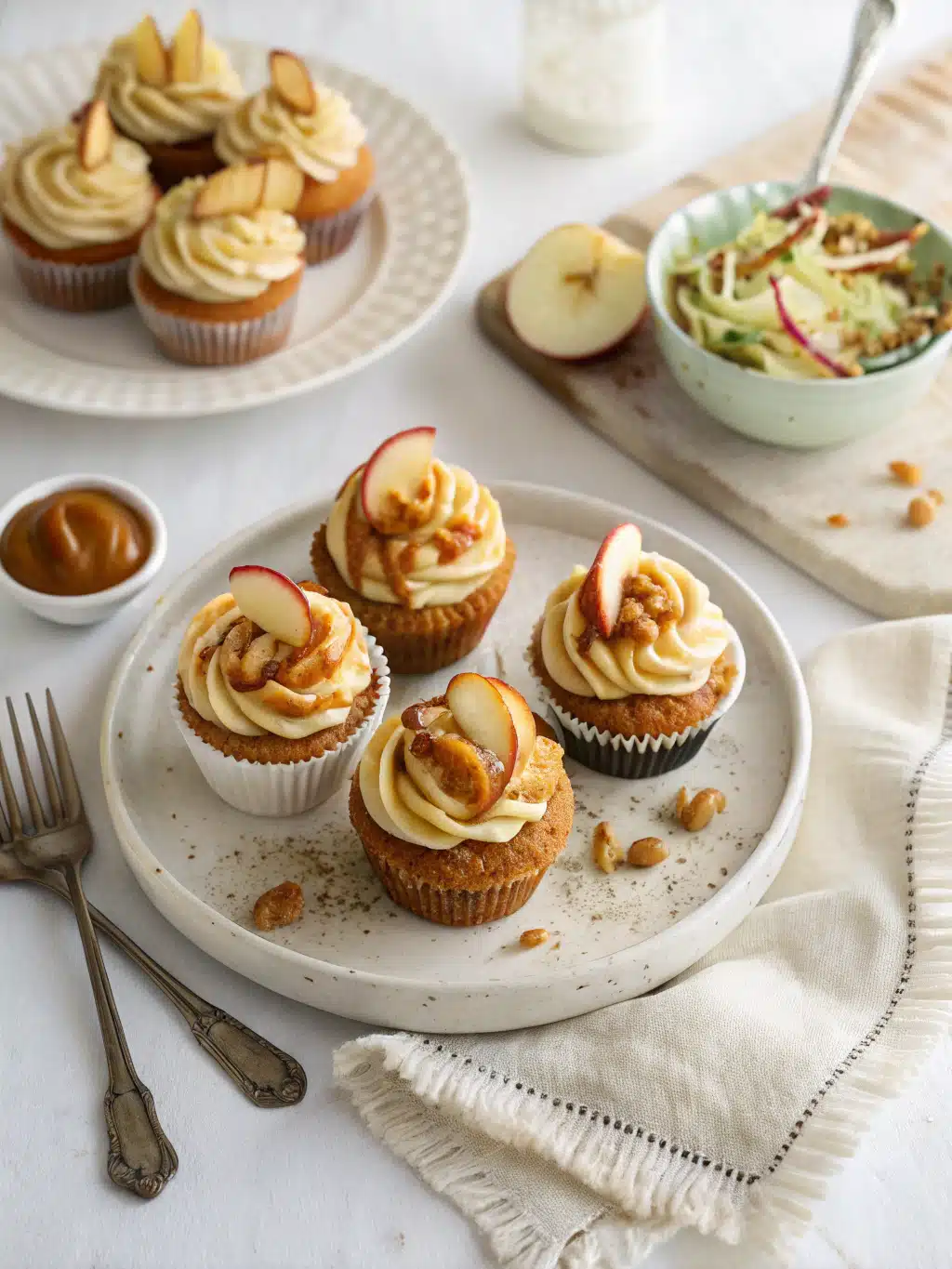 Caramel Apple Cupcakes serving suggestion